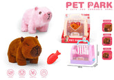 New Capybara Stuffed Animal Walking Barking with Pretend Play Accessories Electronic Plush Toys for Kids